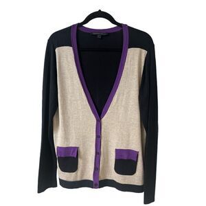 Katherine Barclay cardigan sweater V-neck sz Large